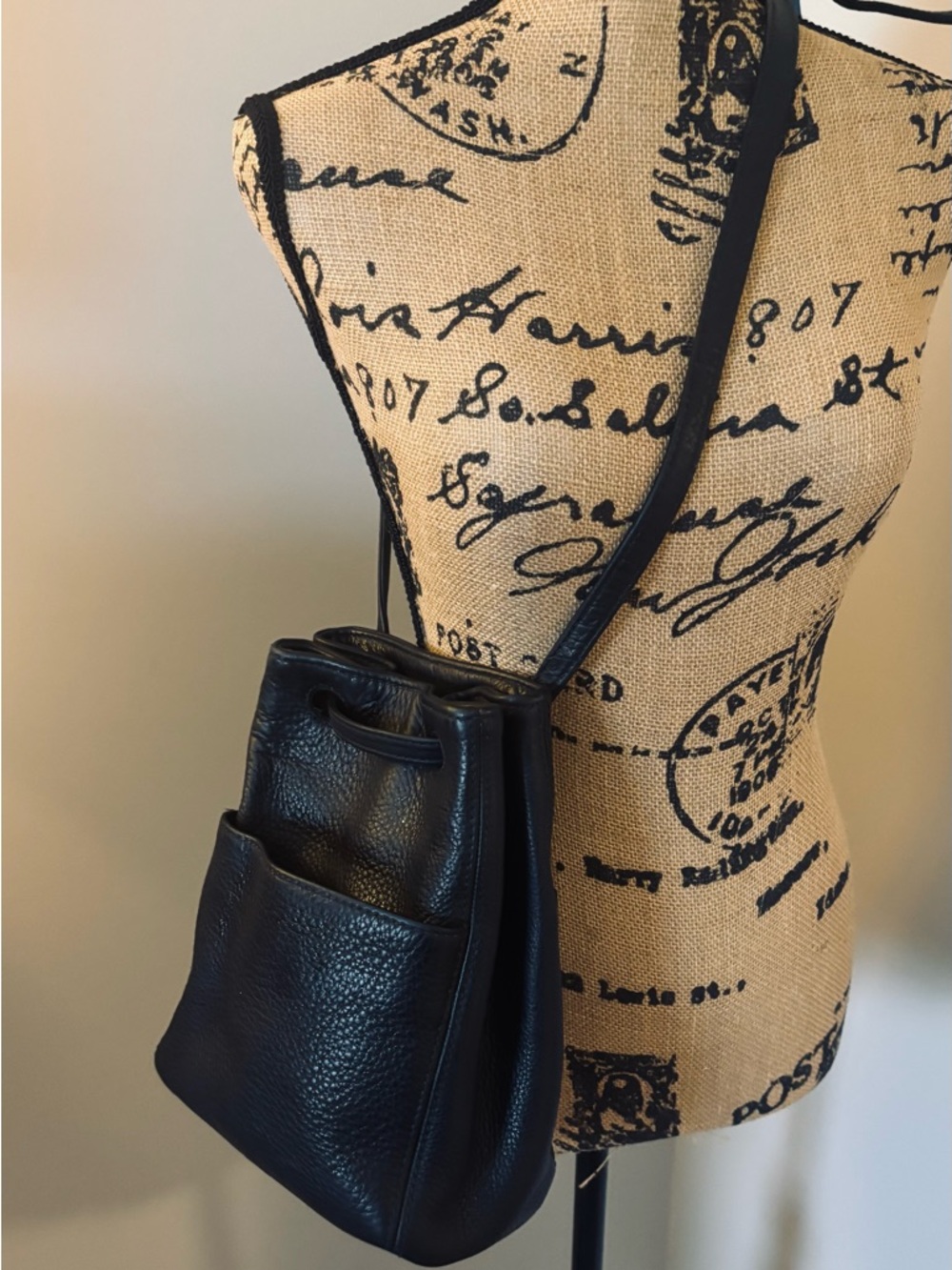 Coach Vintage Sonoma
Drawstring Leather Bucket 
Bag 4923 Black Leather